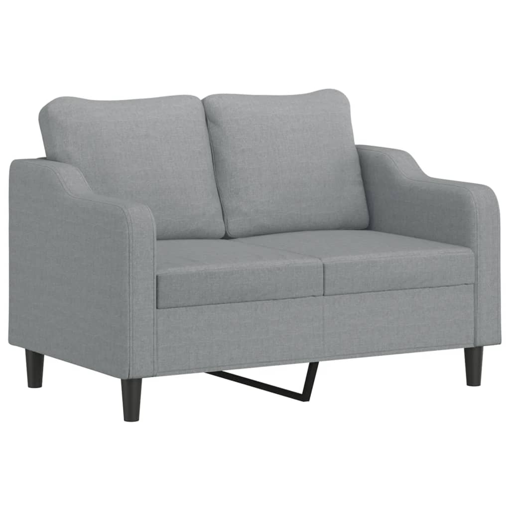 3-delige Loungeset met kussens stof lichtgrijs