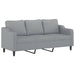 3-delige Loungeset met kussens stof lichtgrijs
