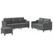 3-Delige Loungeset Met Kussens Stof Donkergrijs