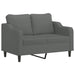 3-Delige Loungeset Met Kussens Stof Donkergrijs