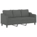 3-Delige Loungeset Met Kussens Stof Donkergrijs