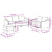 4-delige Loungeset met kussens stof bruin