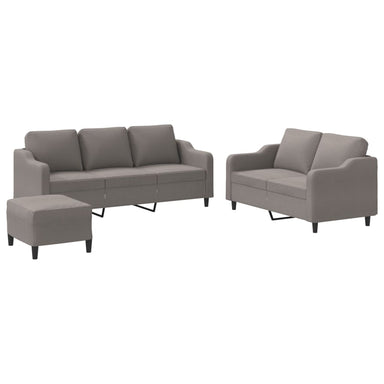 3-delige Loungeset met kussens stof taupe