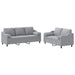 2-delige Loungeset met kussens stof lichtgrijs