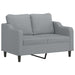 2-delige Loungeset met kussens stof lichtgrijs