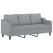 2-delige Loungeset met kussens stof lichtgrijs