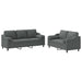 2-delige Loungeset met kussens stof donkergrijs