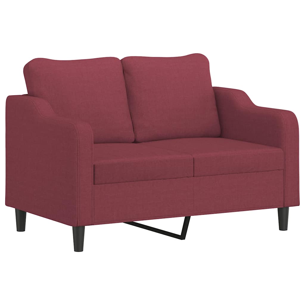 2-delige Loungeset met kussens stof wijnrood