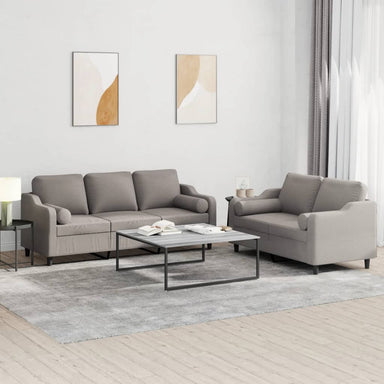 2-delige Loungeset met kussens stof taupe