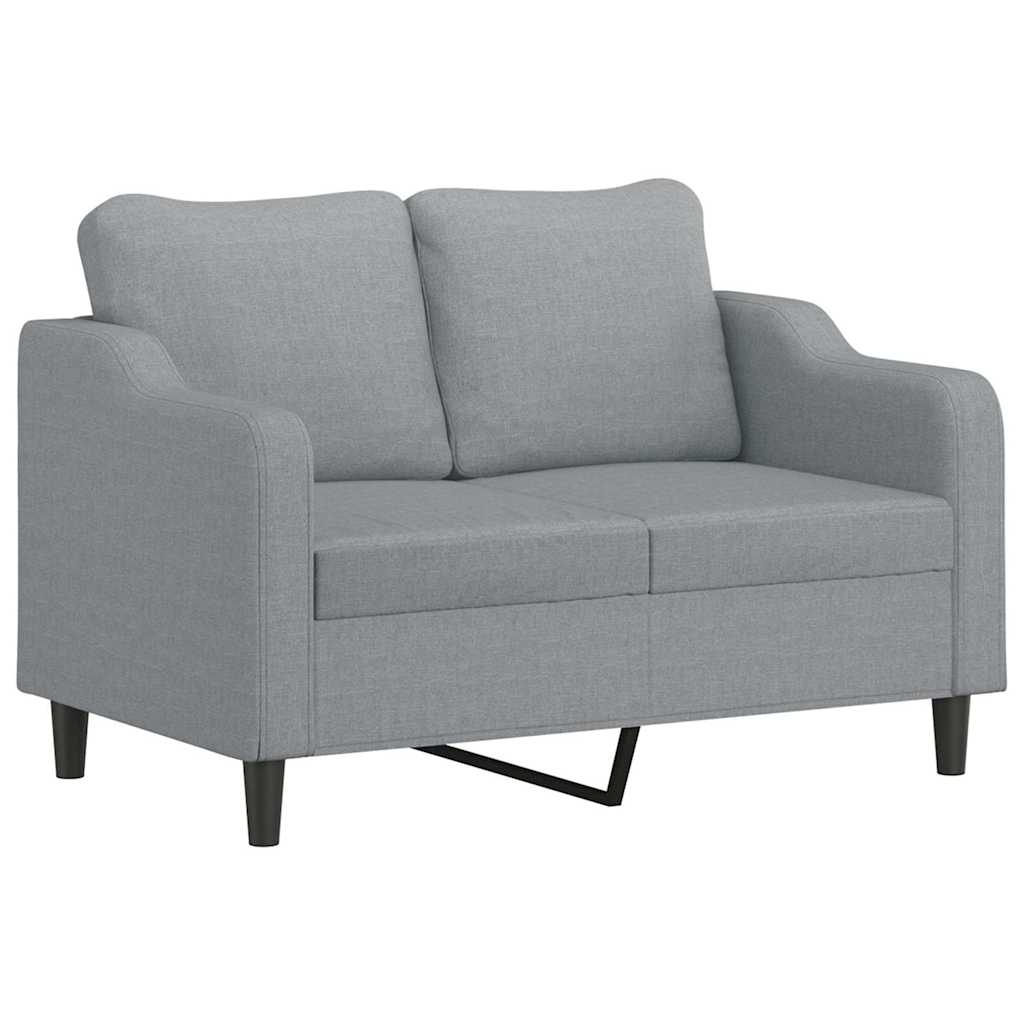 3-delige Loungeset met kussens stof lichtgrijs