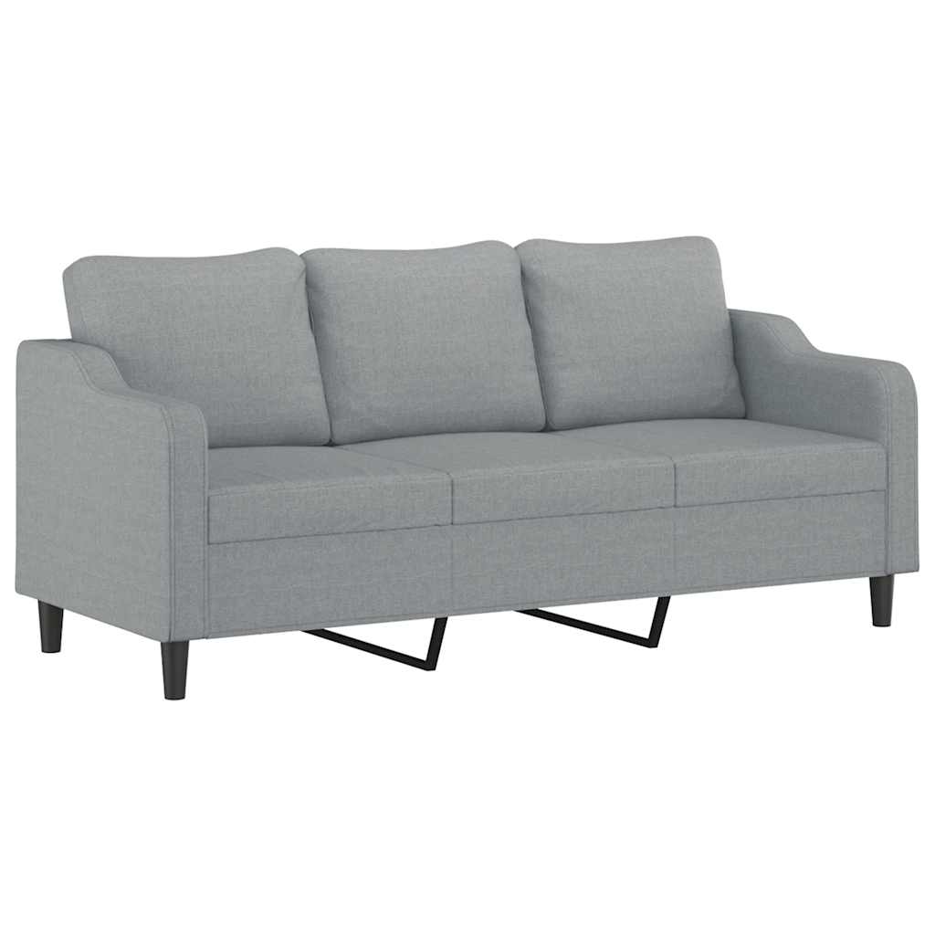 3-delige Loungeset met kussens stof lichtgrijs