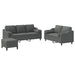 3-delige Loungeset met kussens stof donkergrijs