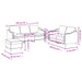 3-delige Loungeset met kussens stof donkergrijs