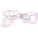 3-Delige Loungeset Met Kussens Stof Bruin
