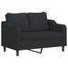 3-Delige Loungeset Met Kussens Stof Zwart