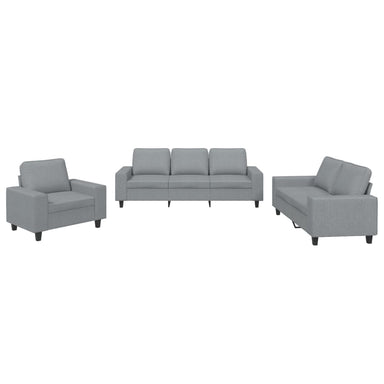 3-delige Loungeset stof lichtgrijs