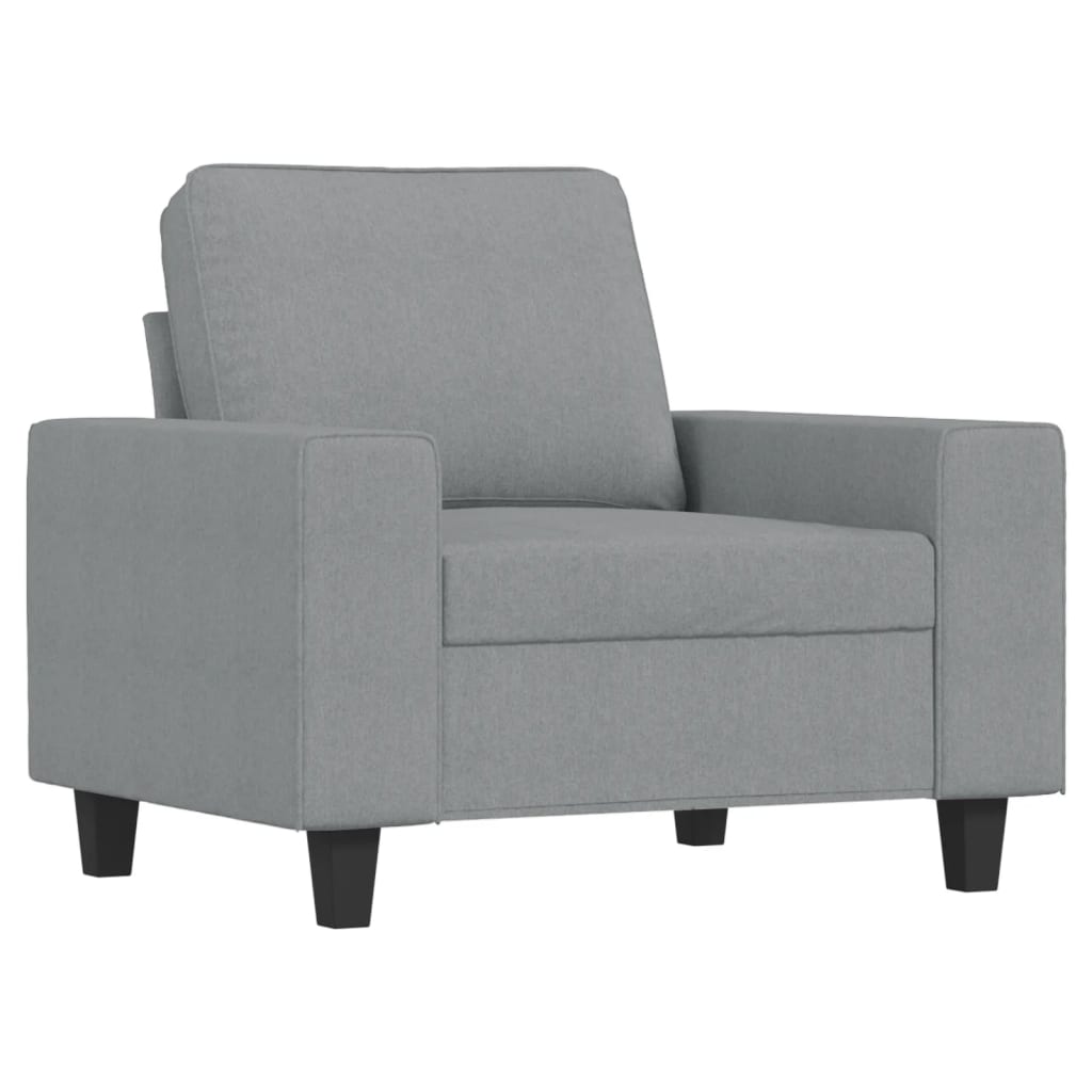 3-delige Loungeset stof lichtgrijs