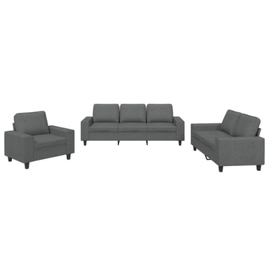 3-delige Loungeset stof donkergrijs