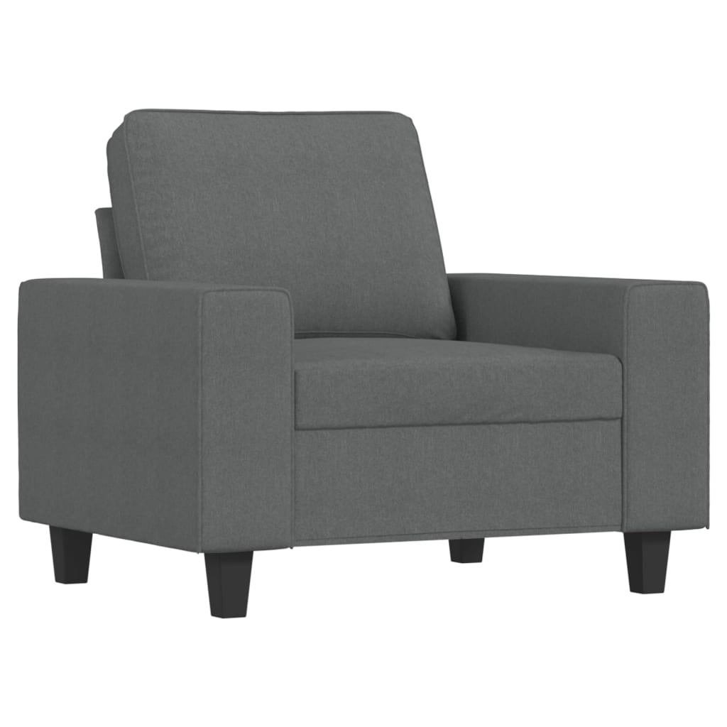 3-delige Loungeset stof donkergrijs