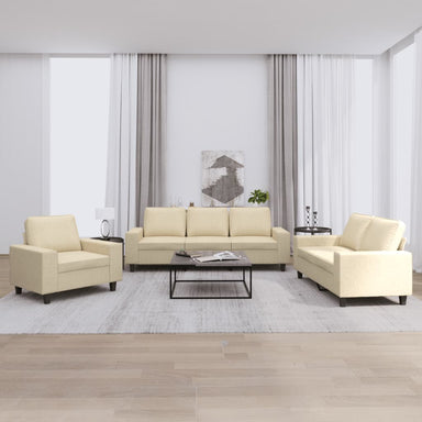 3-delige Loungeset stof crèmekleurig