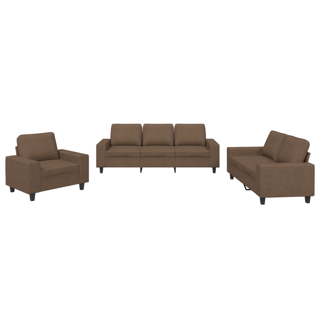 3-delige Loungeset stof bruin