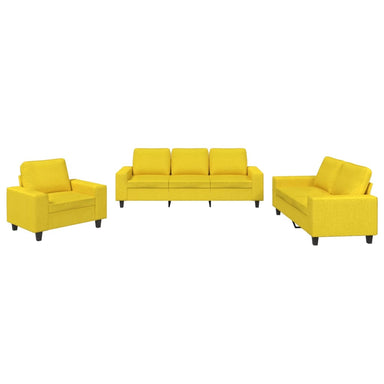 3-delige Loungeset stof lichtgeel