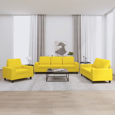 3-delige Loungeset stof lichtgeel