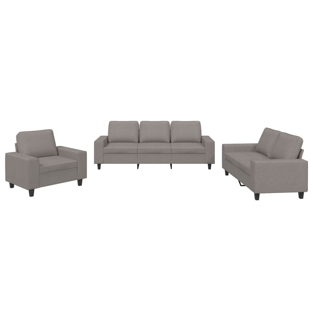 3-delige Loungeset stof taupe