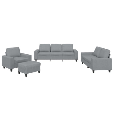 4-Delige Loungeset Stof Lichtgrijs