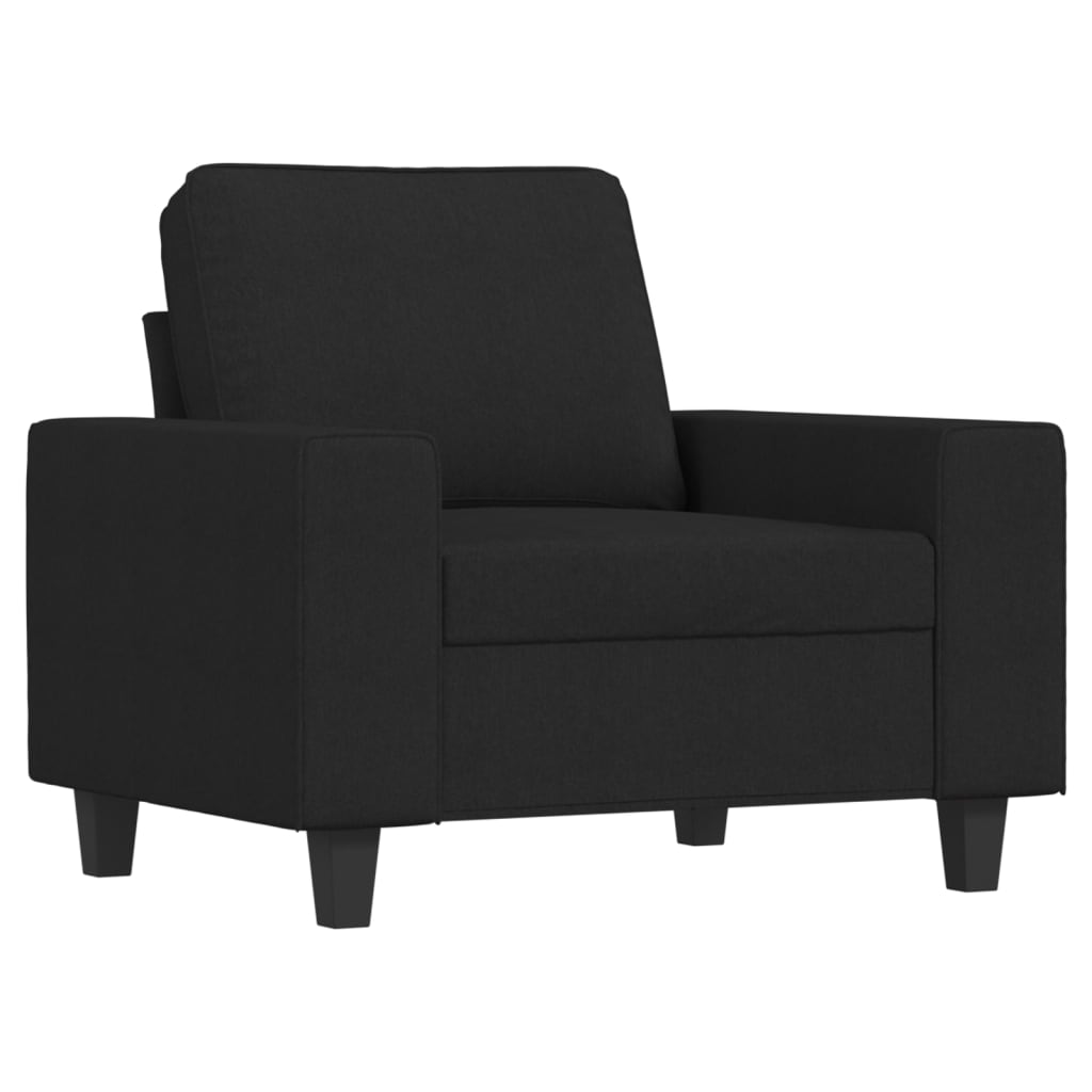 4-Delige Loungeset Stof Zwart