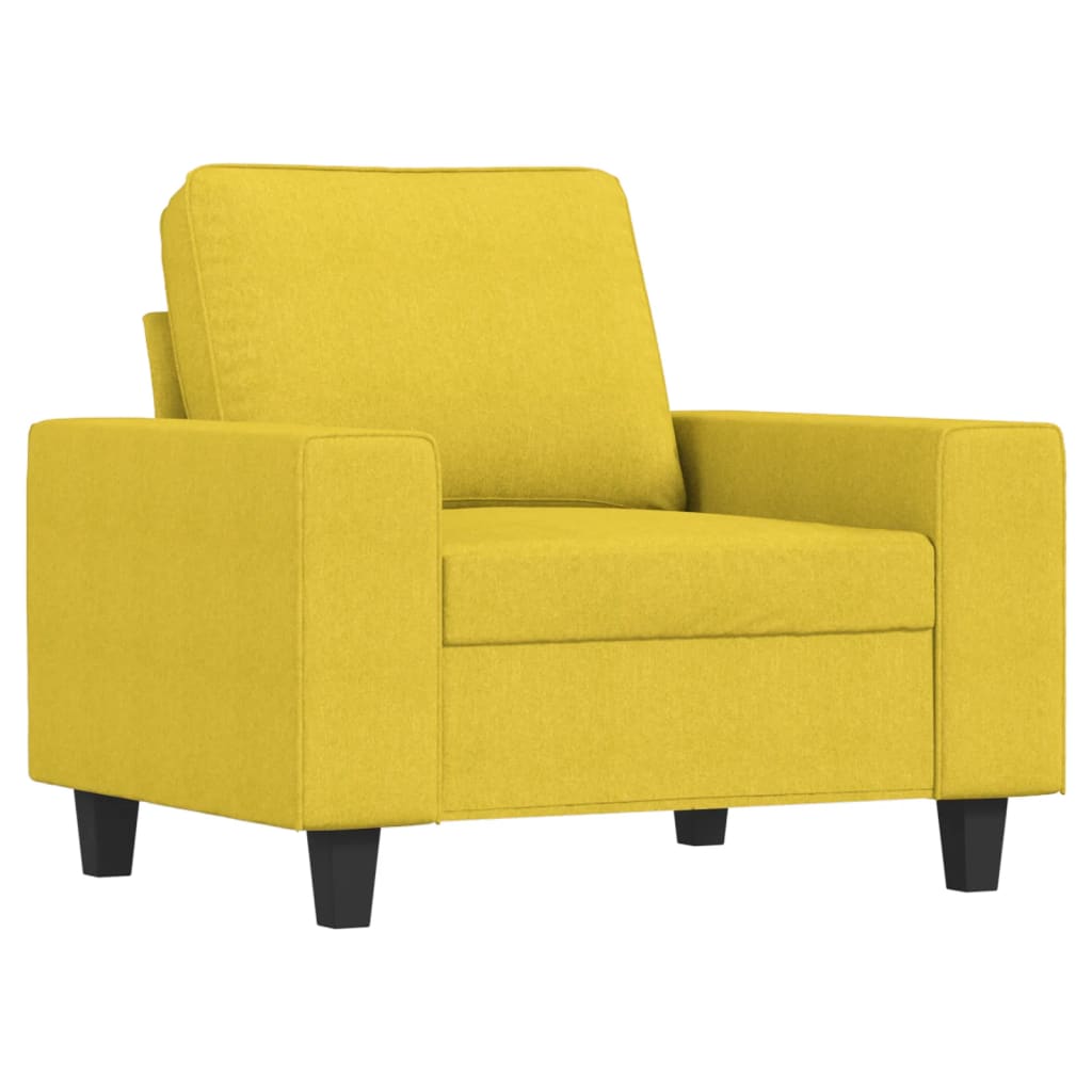 4-delige Loungeset stof lichtgeel