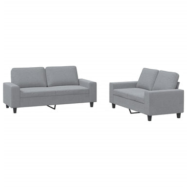 2-delige Loungeset stof lichtgrijs