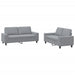 2-delige Loungeset stof lichtgrijs