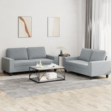 2-delige Loungeset stof lichtgrijs