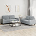 2-delige Loungeset stof lichtgrijs