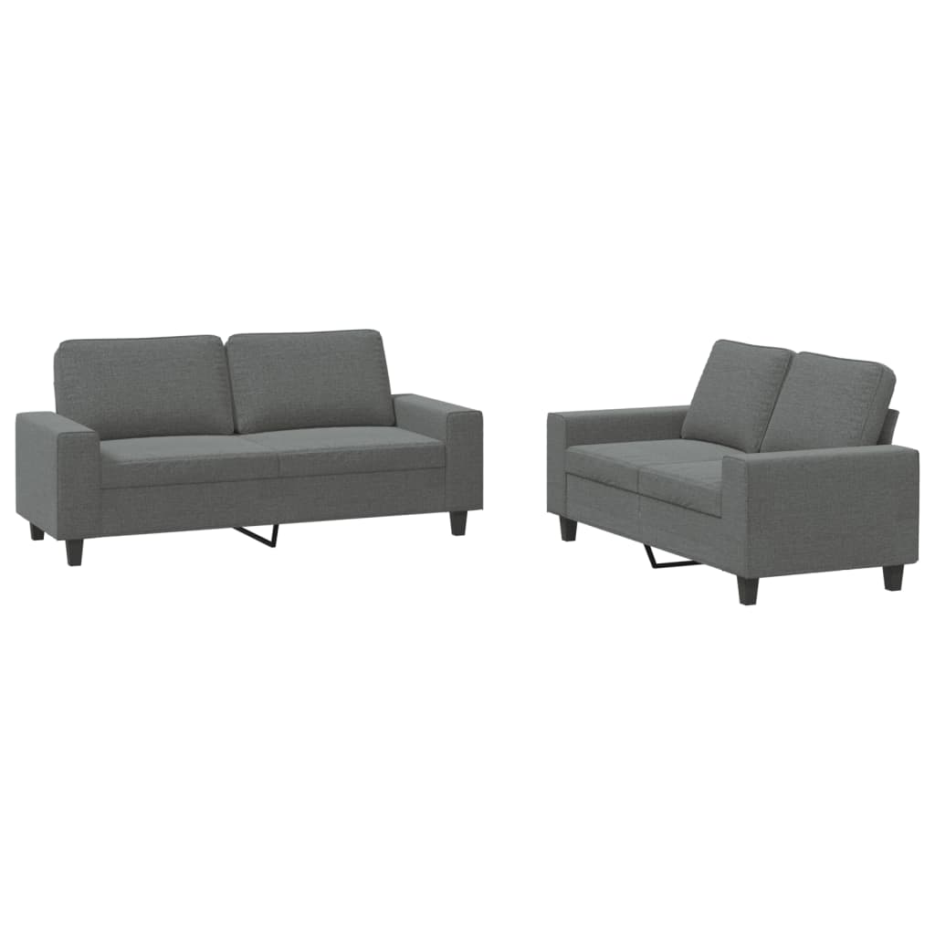 2-delige Loungeset stof donkergrijs