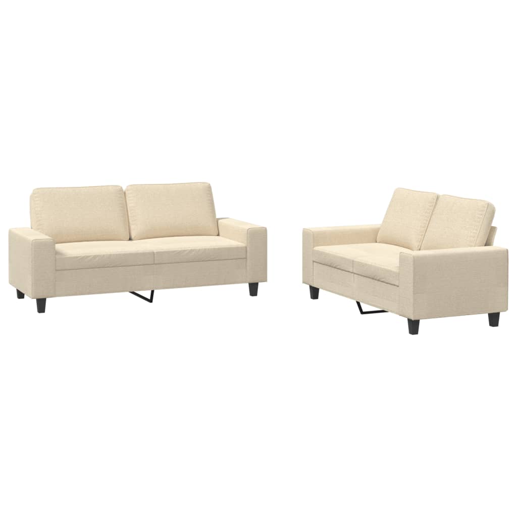 2-delige Loungeset stof crèmekleurig