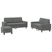3-delige Loungeset stof donkergrijs