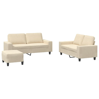 3-delige Loungeset stof crèmekleurig