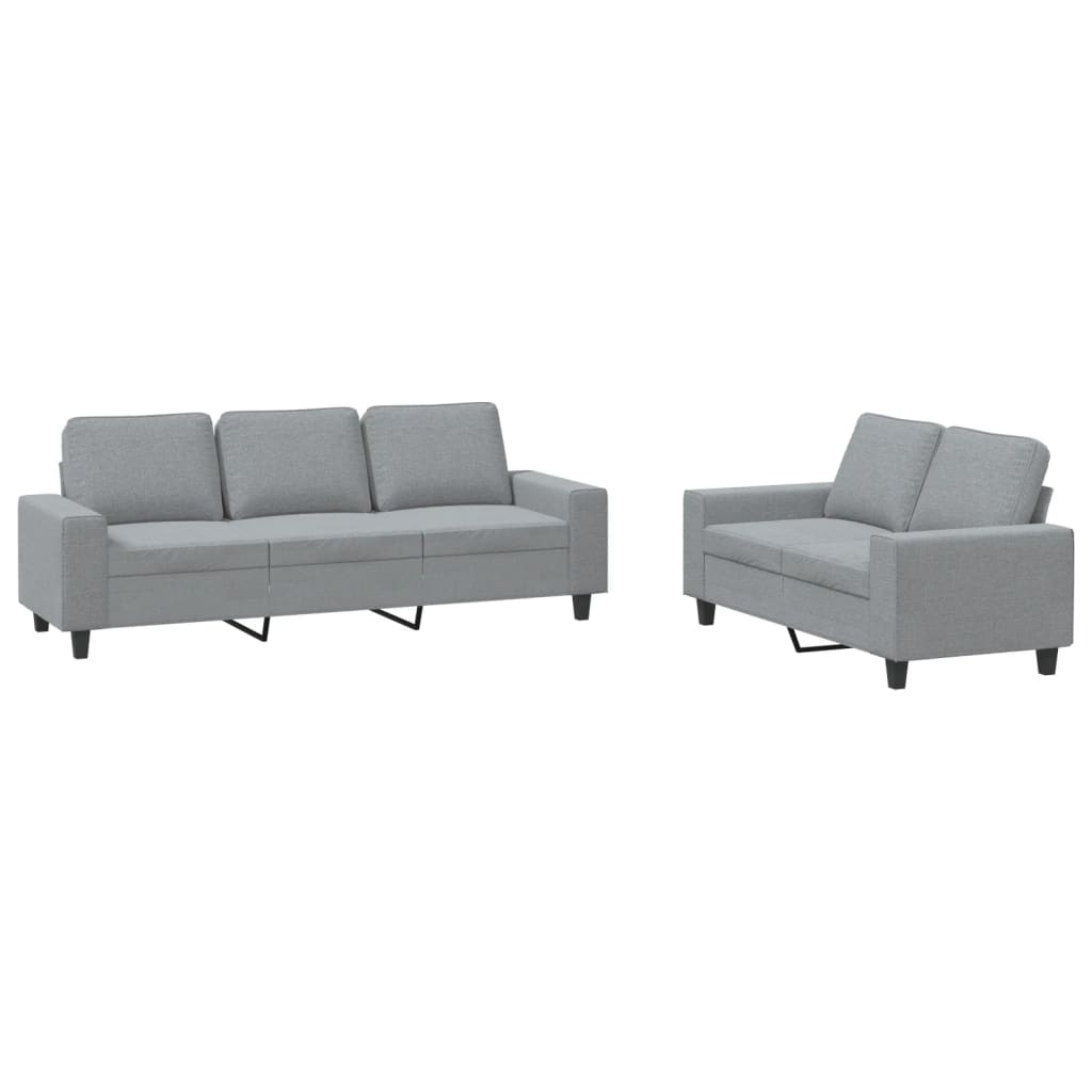 2-delige Loungeset stof lichtgrijs