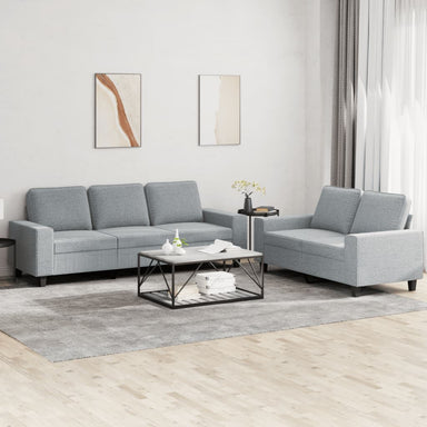 2-delige Loungeset stof lichtgrijs