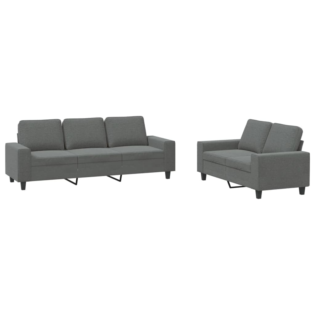 2-delige Loungeset stof donkergrijs