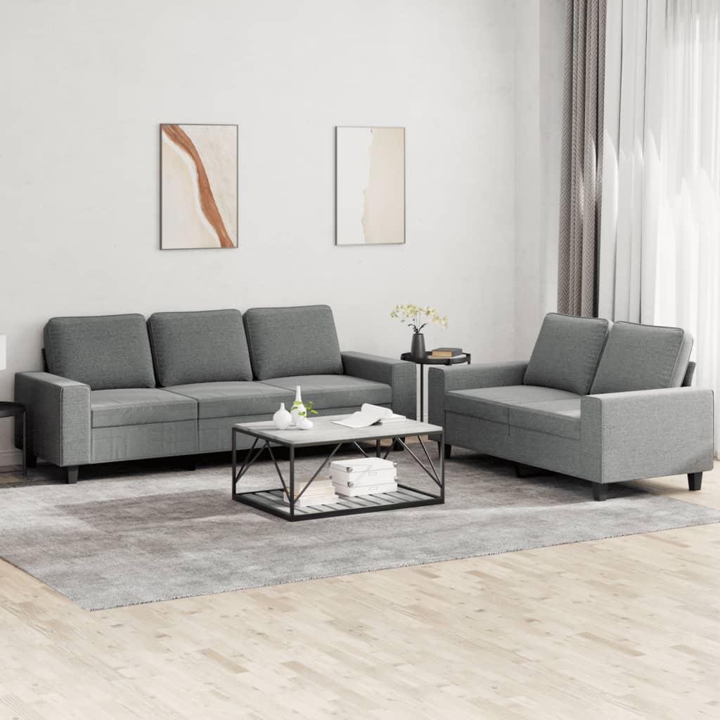 2-delige Loungeset stof donkergrijs