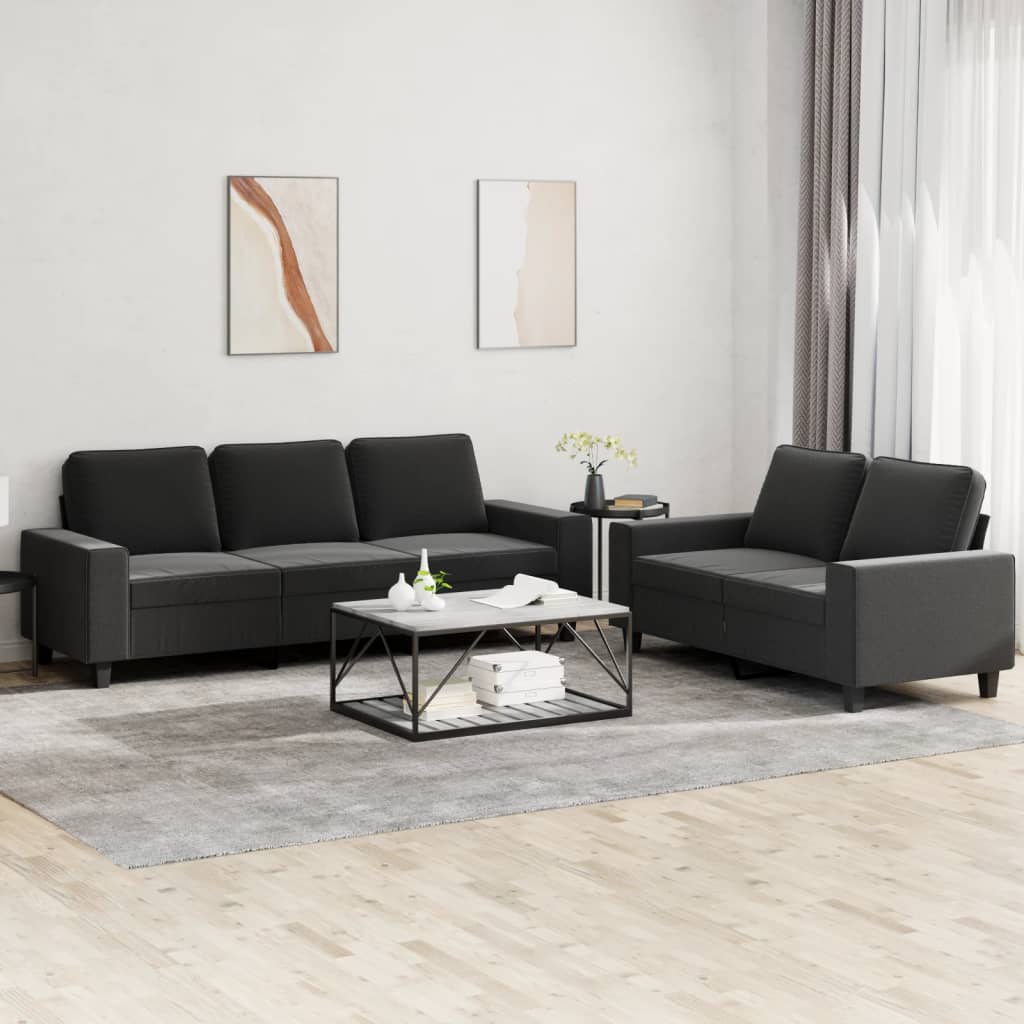 2-delige Loungeset stof zwart