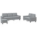 3-delige Loungeset stof lichtgrijs