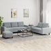 3-delige Loungeset stof lichtgrijs