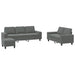 3-delige Loungeset stof donkergrijs