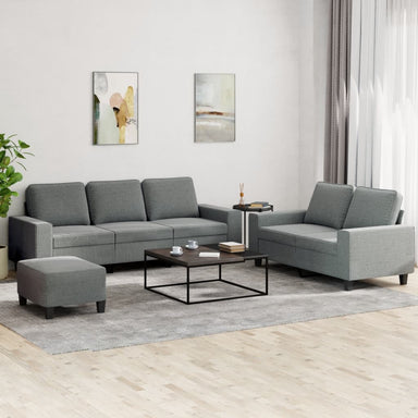 3-delige Loungeset stof donkergrijs