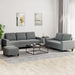 3-delige Loungeset stof donkergrijs