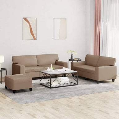 3-delige Loungeset kunstleer cappuccinokleurig